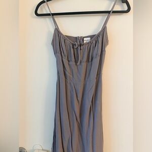 Sunday Best purple slate Gray Spaghetti-Strap Midi Dress